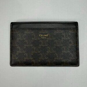 Celine Triomphe Canvas & Saffiano Leather Card Holder